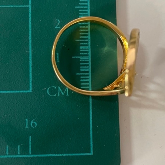Gold-dipped/enamel Evil Eye ring - Picture 3 of 5